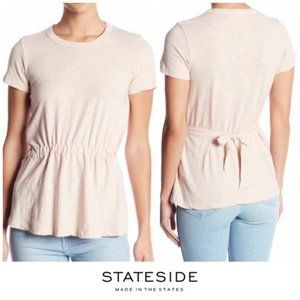 STATESIDE Blush Pink Drawstring Crewneck Tee